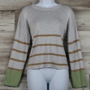 Poof‎ Apparel* Women's Long Sleeve Boat Neck Crop Top Pullover Sweater~ Large